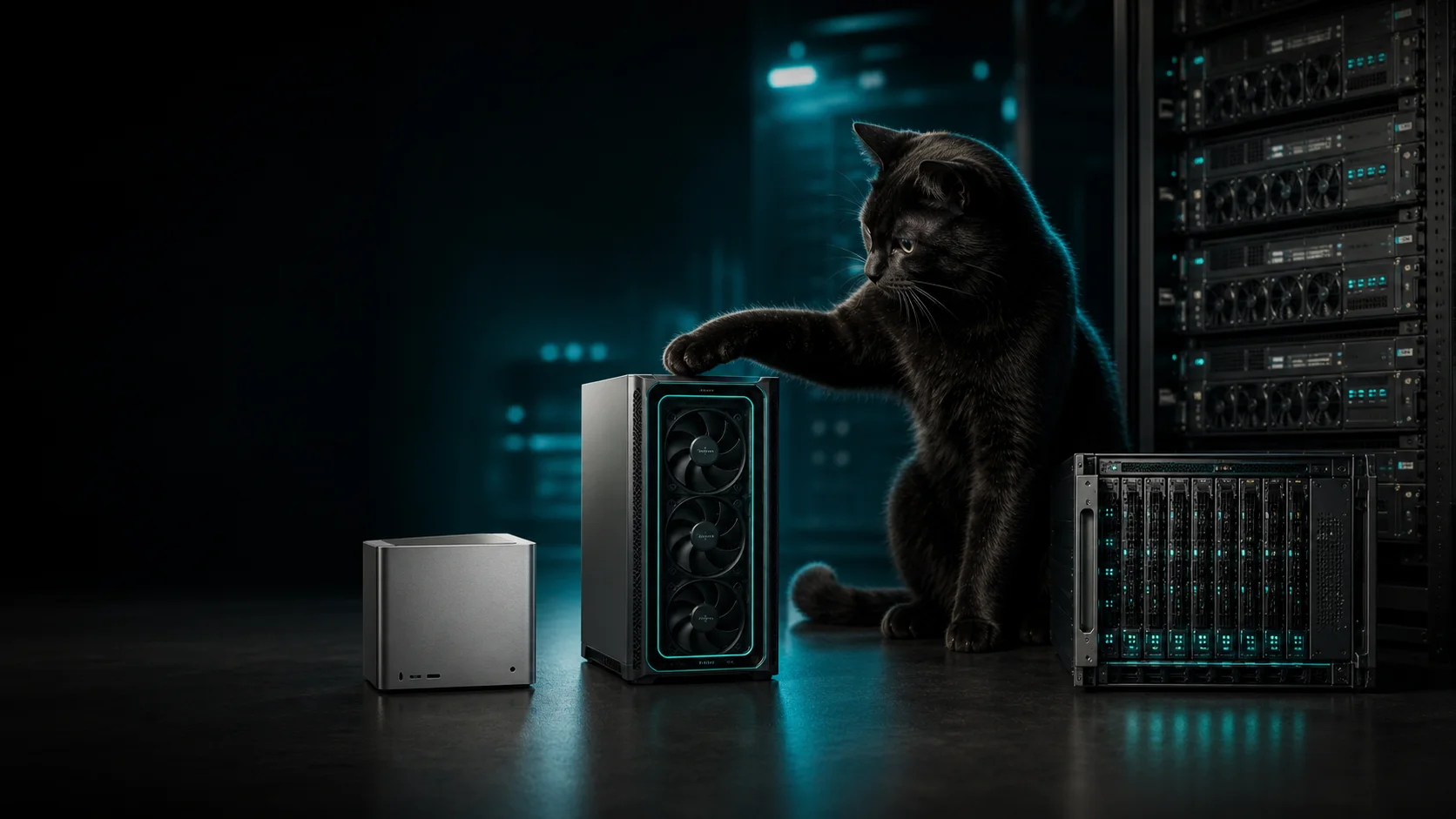 STH black cat exploring local LLM hardware